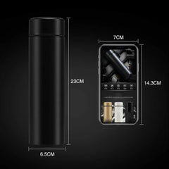 LED Temperature Display Water Bottle 500ML Black