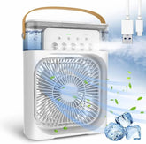 Portable Mini Air Cooling Fan with Water Tank, Adjustable Wind Speeds, USB Rechargeable Personal Air Cooler & LED Night Light – Desktop Cooling Fan for Home, Office & Bedroom