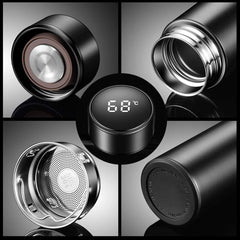 LED Temperature Display Water Bottle 500ML  Black