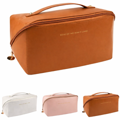 Luxury PU Leather Cosmetic Makeup Bag – Stylish Travel Pouch for Women (Water-Resistant & Spacious)